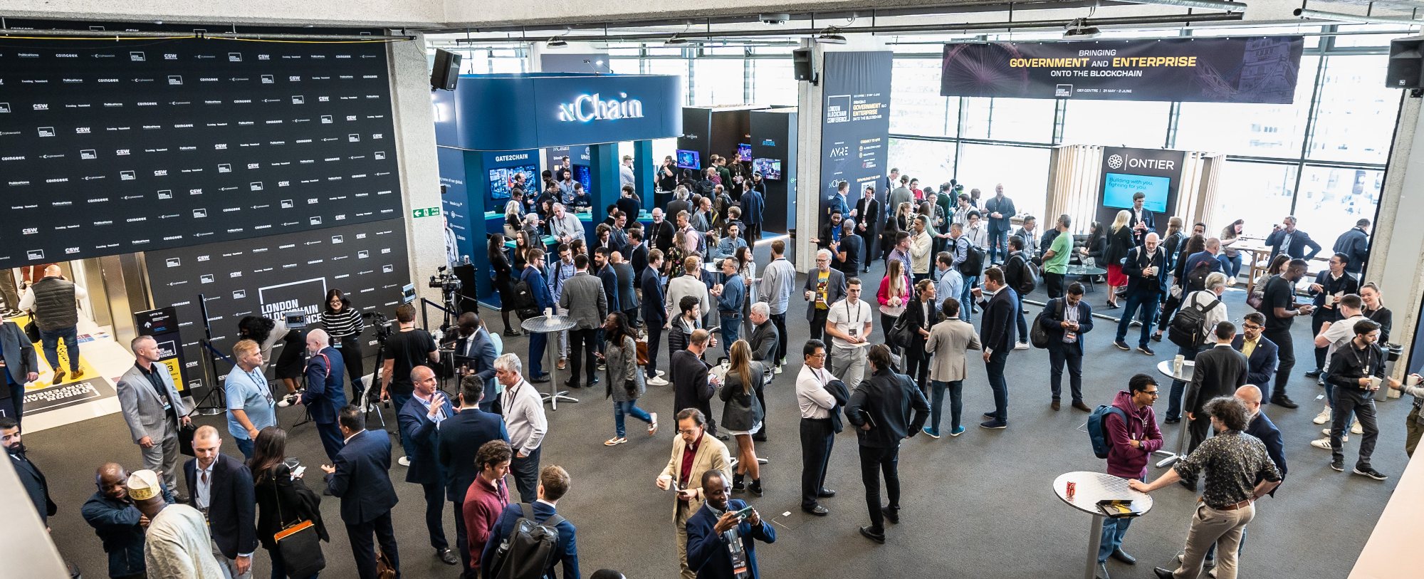 Exhibition floor at the London Blockchain Conference