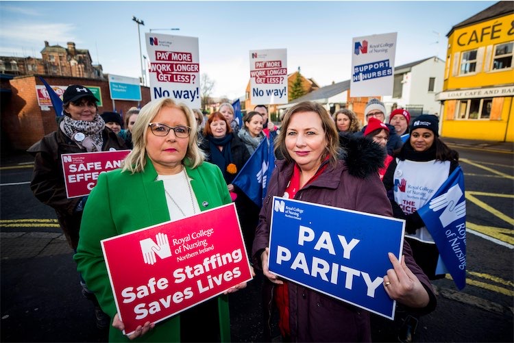 Pat Cullen on RCN picket line