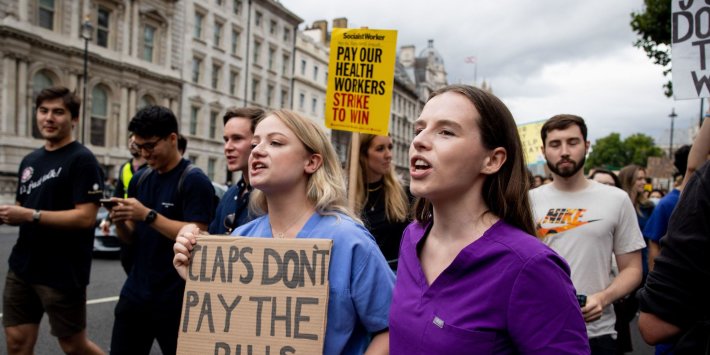 Nurse on strike