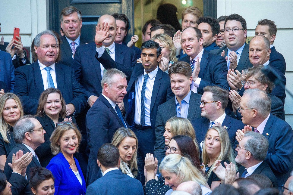 Rishi Sunak outside CCHQ