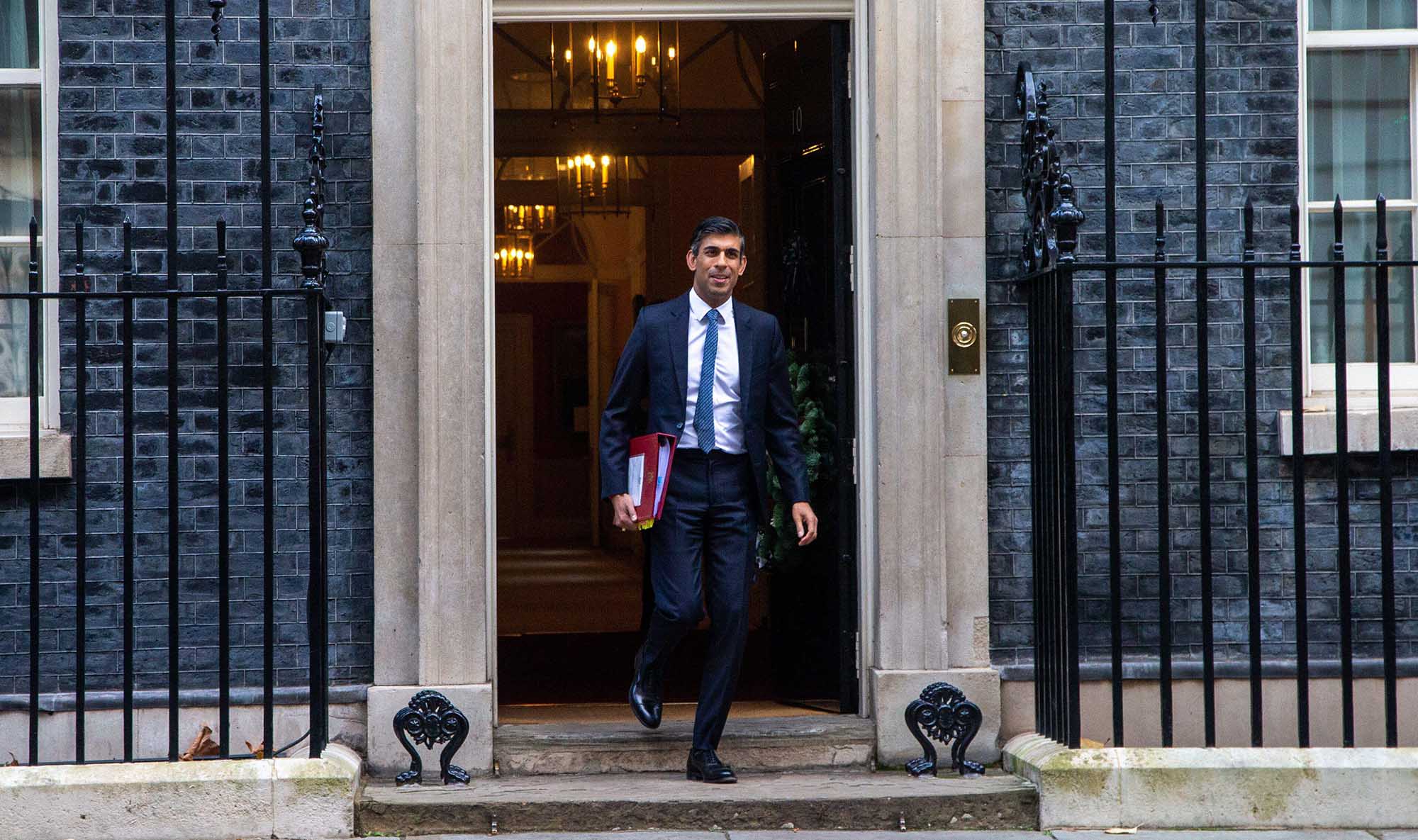 Rishi Sunak leaving Downing Street