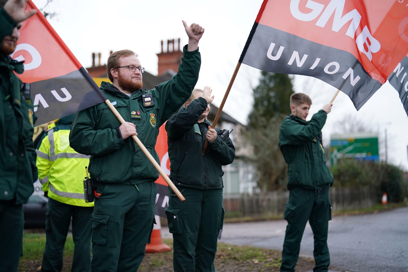 Amublance workers on strike