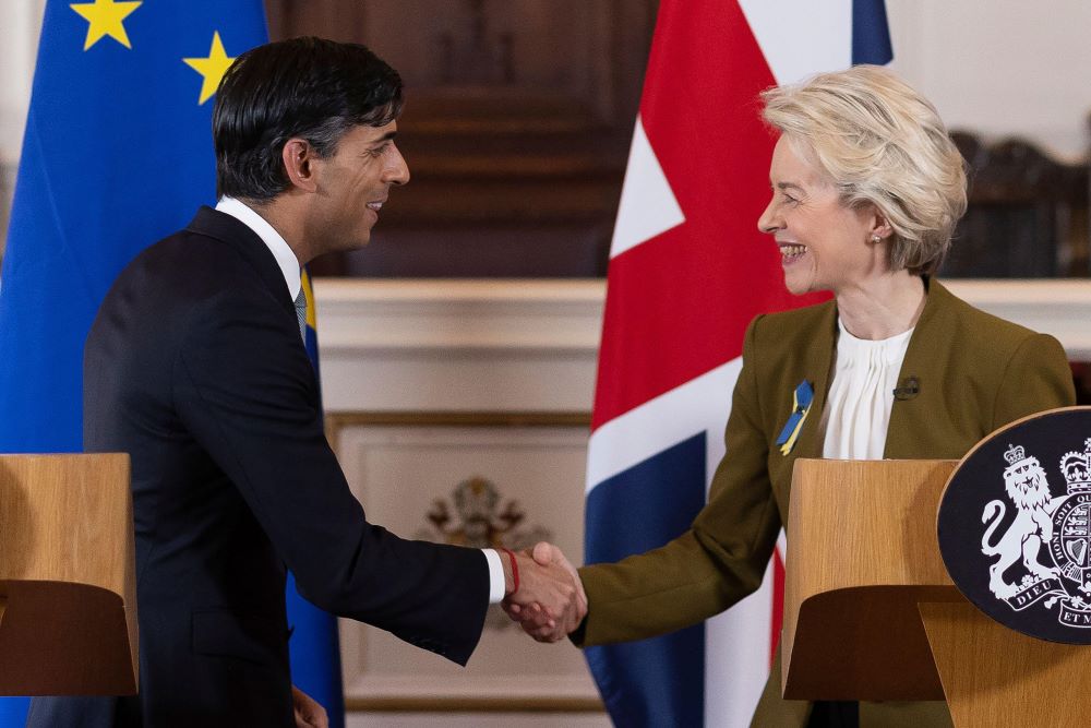 Ursula von der Leyen and Rishi Sunak announced a new Northern Ireland Protocol deal in Windsor yesterday. (Alamy)