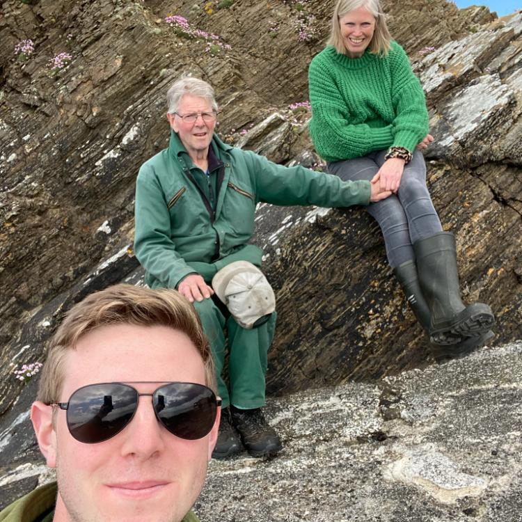 Hamish with his parents