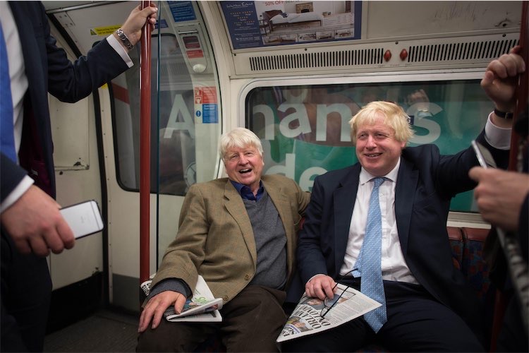 Boris Johnson and stanley Johnson on tube