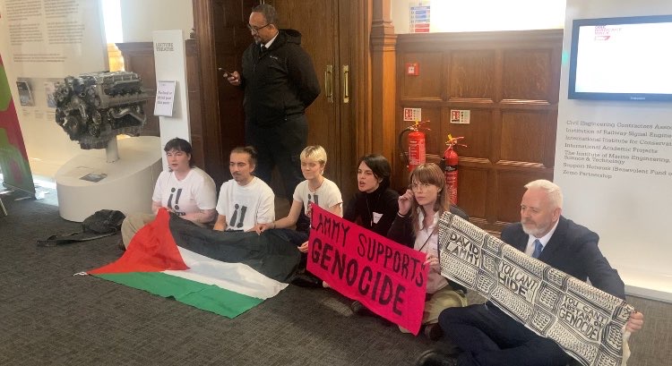 The protesters had signed up for the event using fake company names (PoliticsHome)
