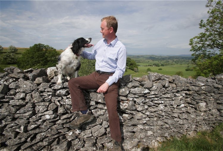 Tim Farron and his dog