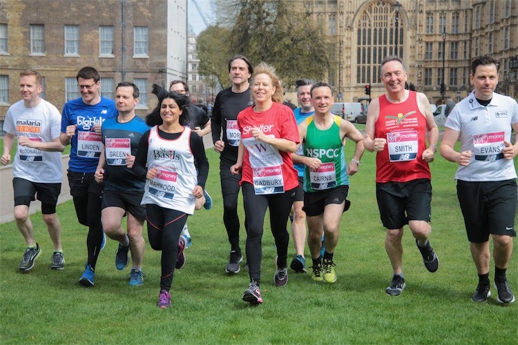 MPs running near Parliament