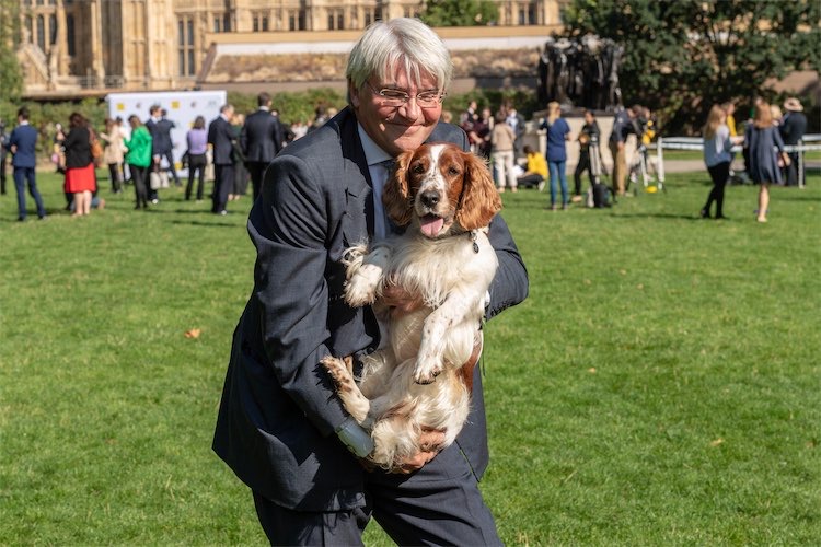 Andrew Mitchell with his dog