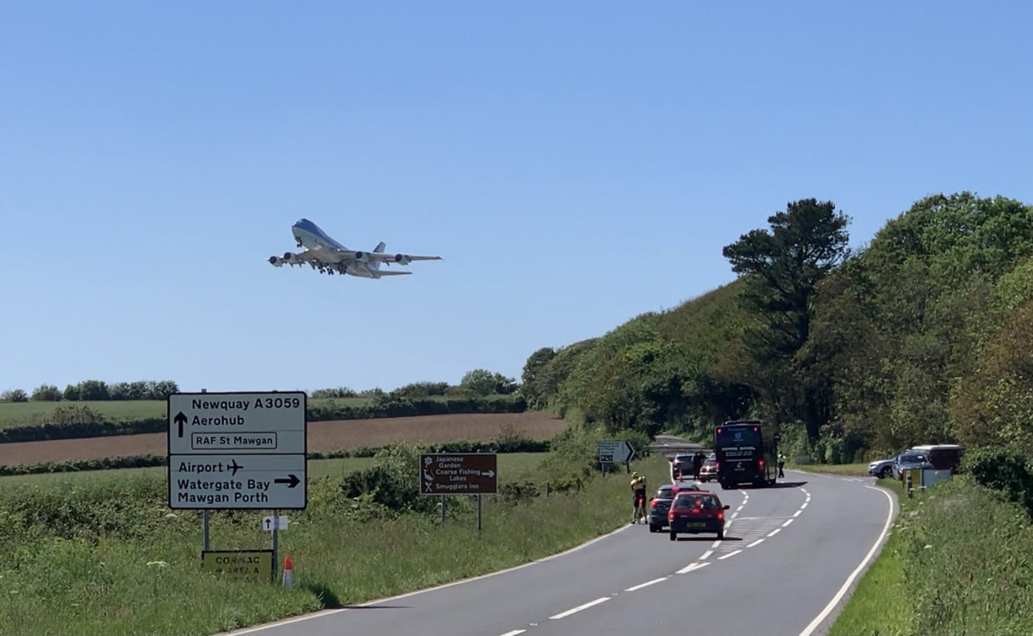 Air Force One departing the 2021 G7 Summit in Cornwall