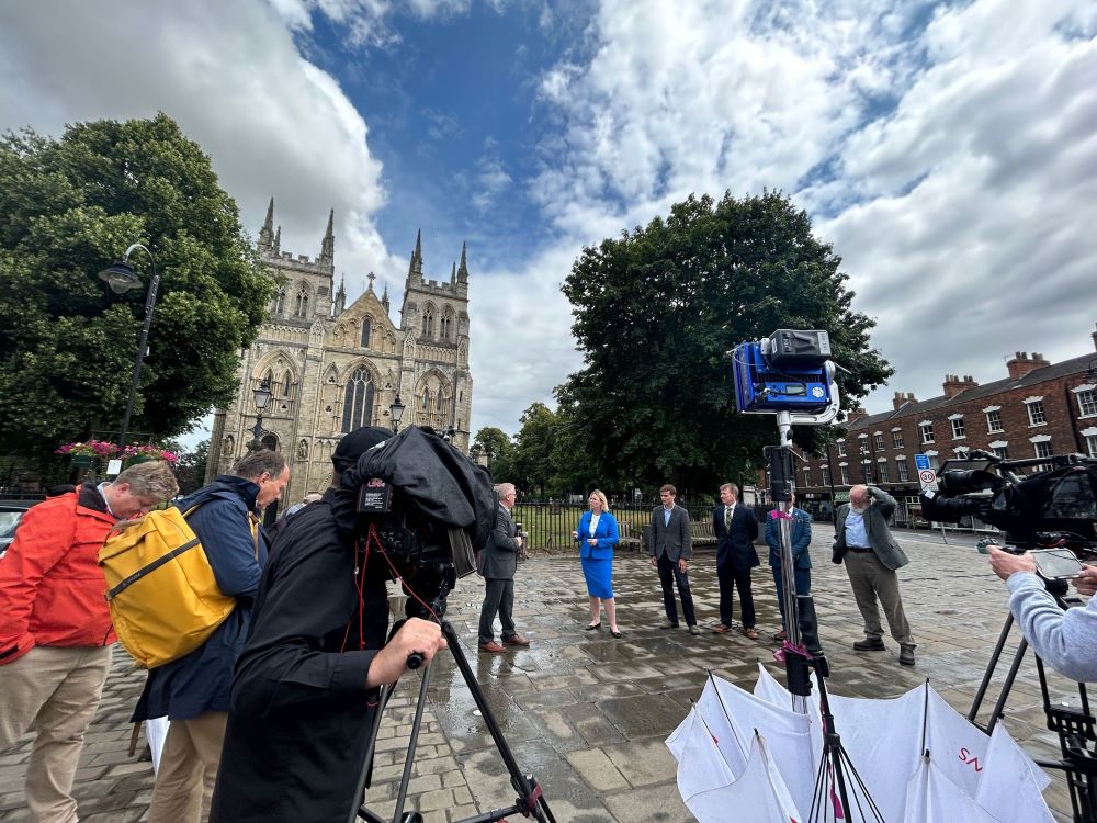 Candidates taking part in a hustings for the BBC