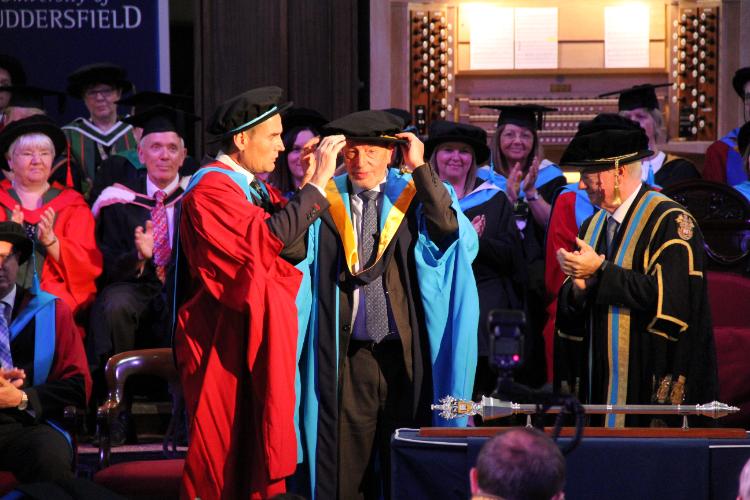 Lord Blunkett awarded an honorary degree from the University of Huddersfield (Credit: Stefan Kusinski / Alamy Stock Photo)