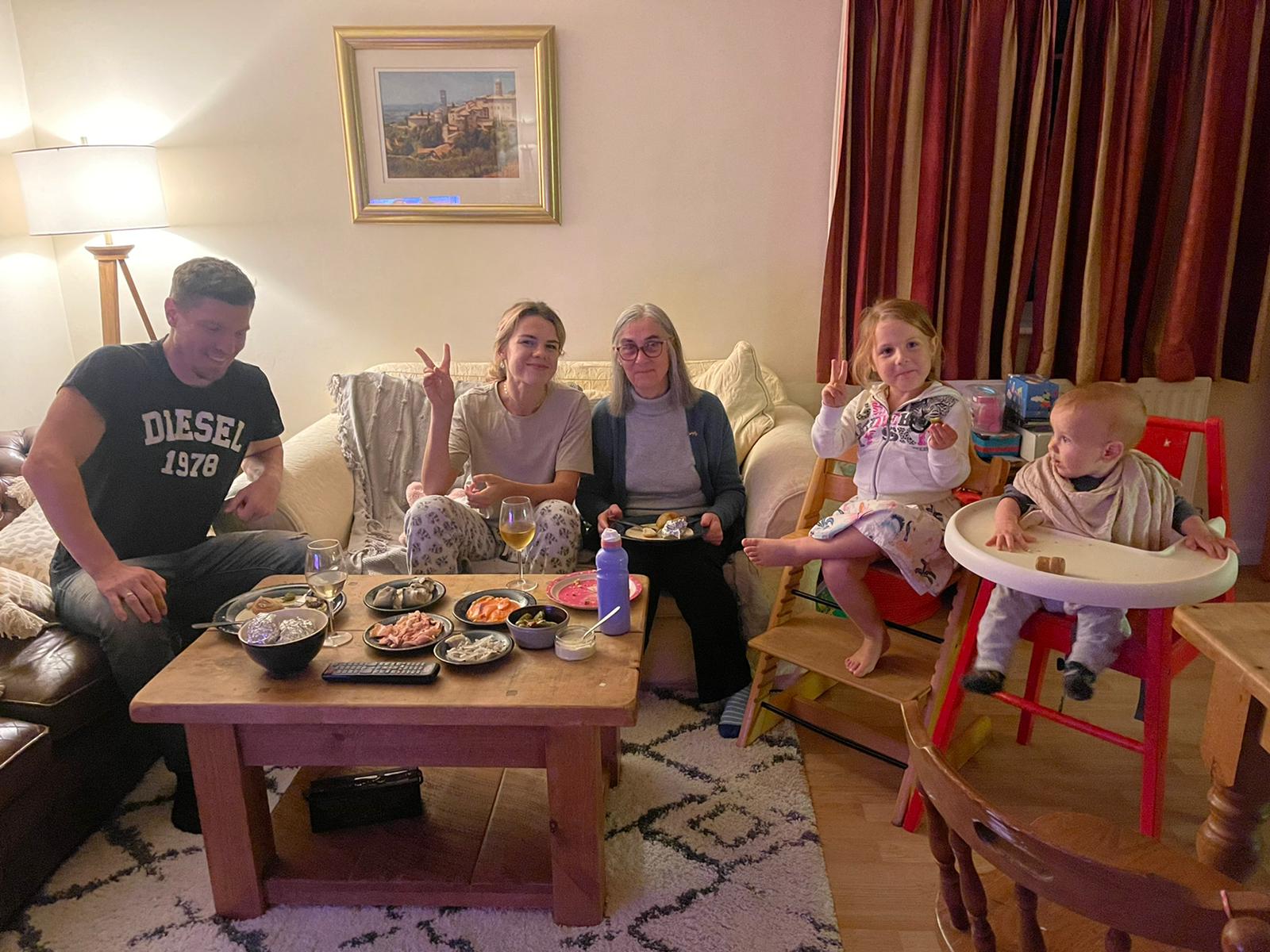 Ukrainian family watching strictly