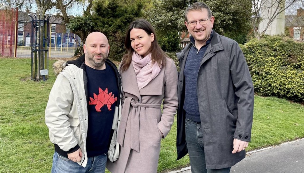 Maria Romanenko with her boyfriend and her MP