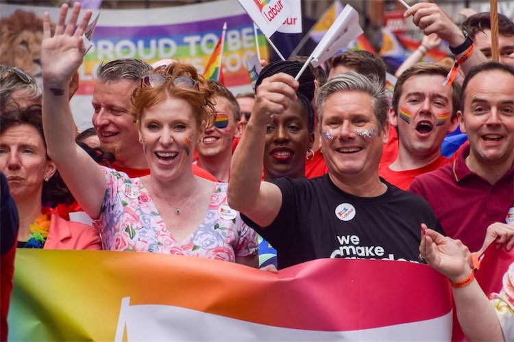 Keir Starmer and Angela Rayner at a pride march in 2022