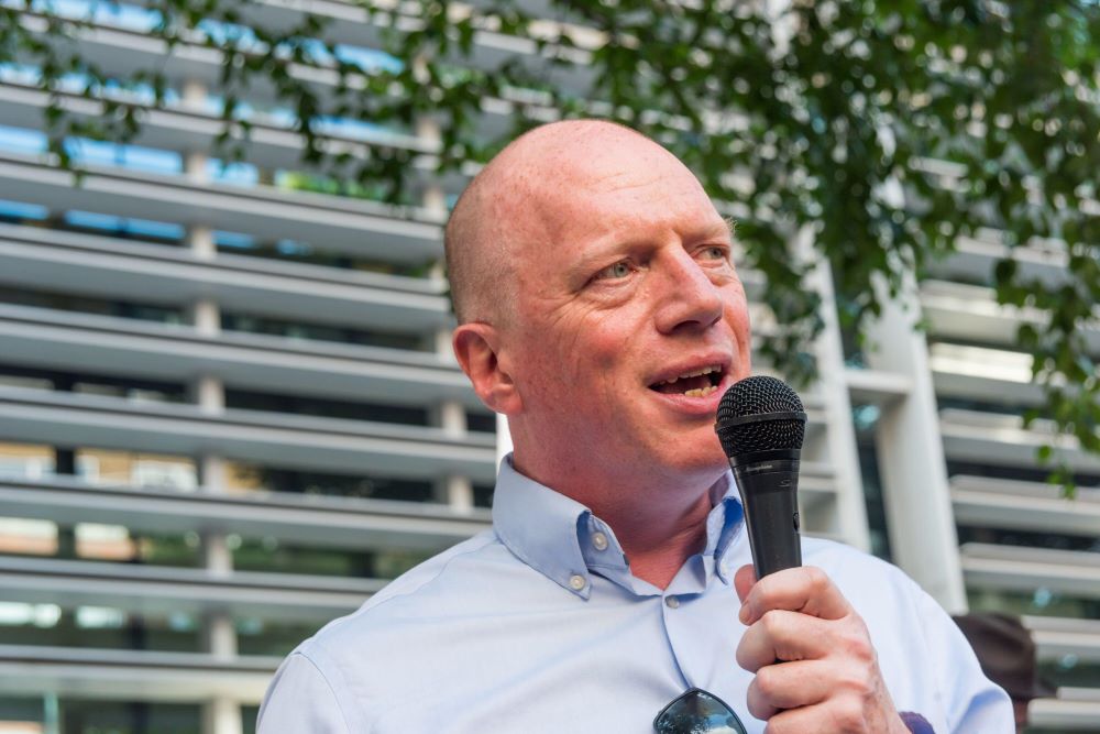 Matt Wrack with microphone