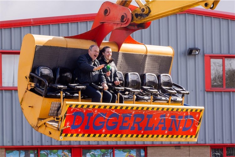 Ed Davey on a digger