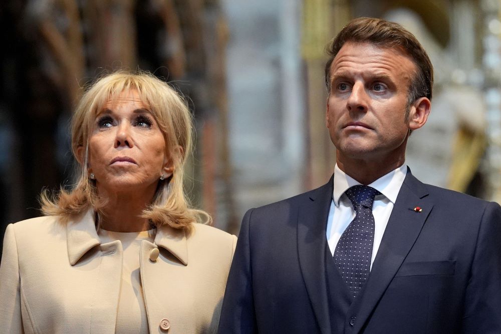 Macron and his wife Brigitte