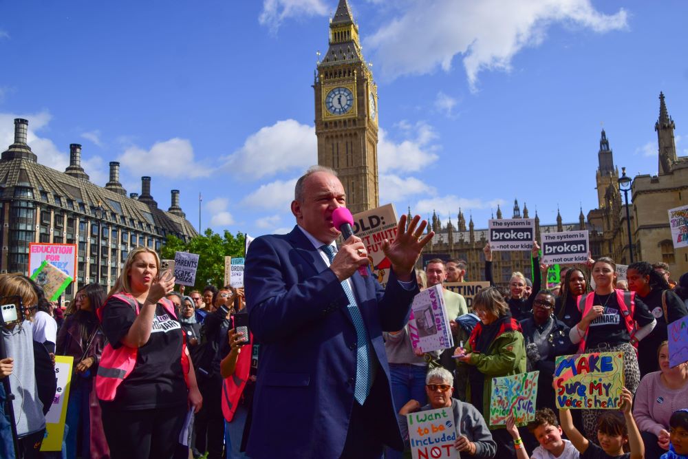 Ed Davey speaks at rally