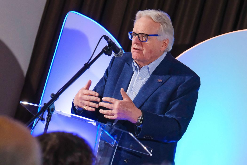 Lord Grade speaks at an ITV event in May 2026
