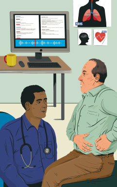 Ambient voice technology being used to record a GP consultation