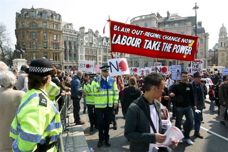 protests against Iraq war in 2003