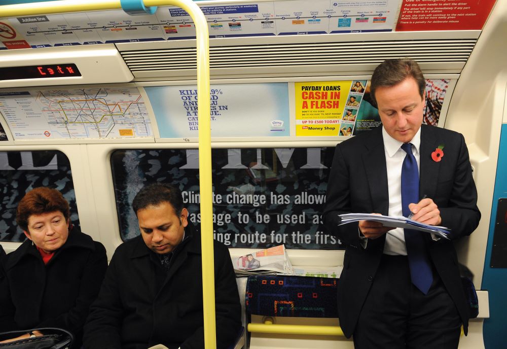 David Cameron on the tube