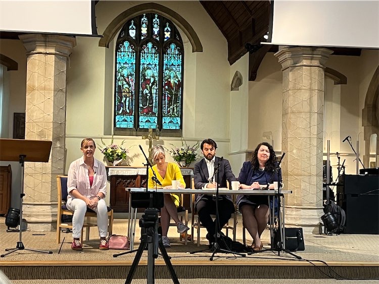 Lib Dem MPs spoke on a panel at the SLF conference in a church in St Albans 