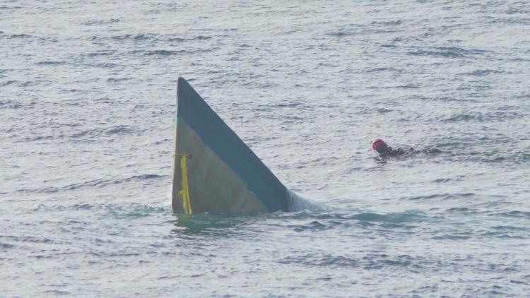 A half-sunk narco sub (credit: Alamy)