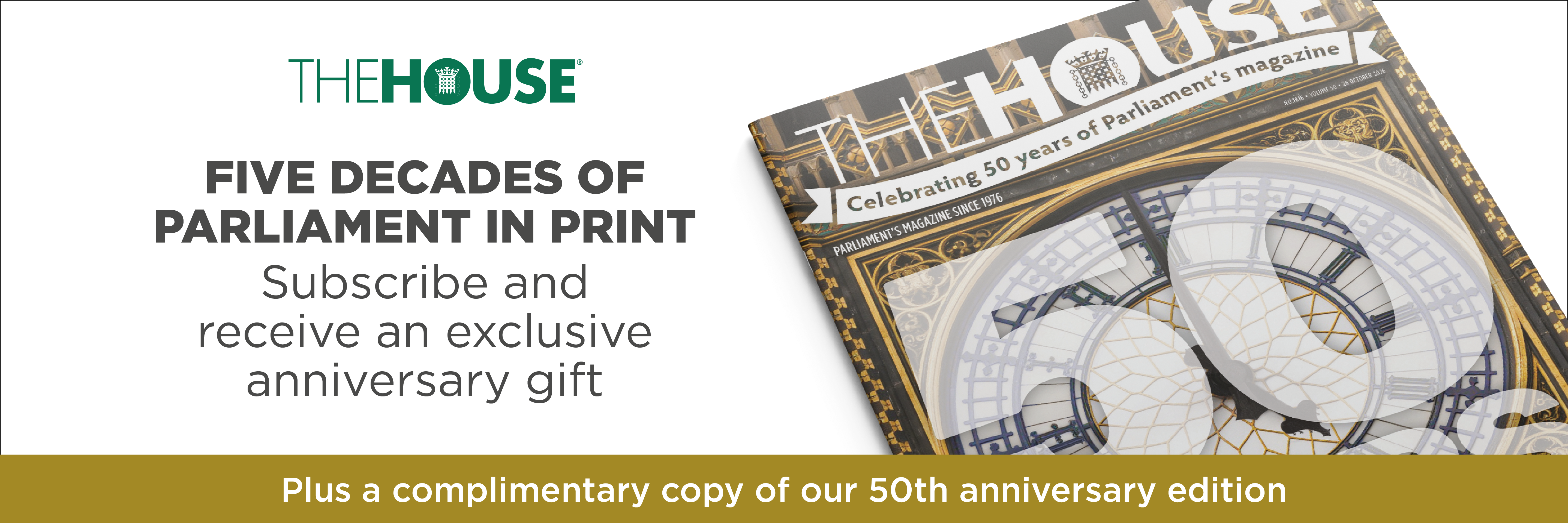 The House 50th anniversary subscription – exclusive anniversary gift