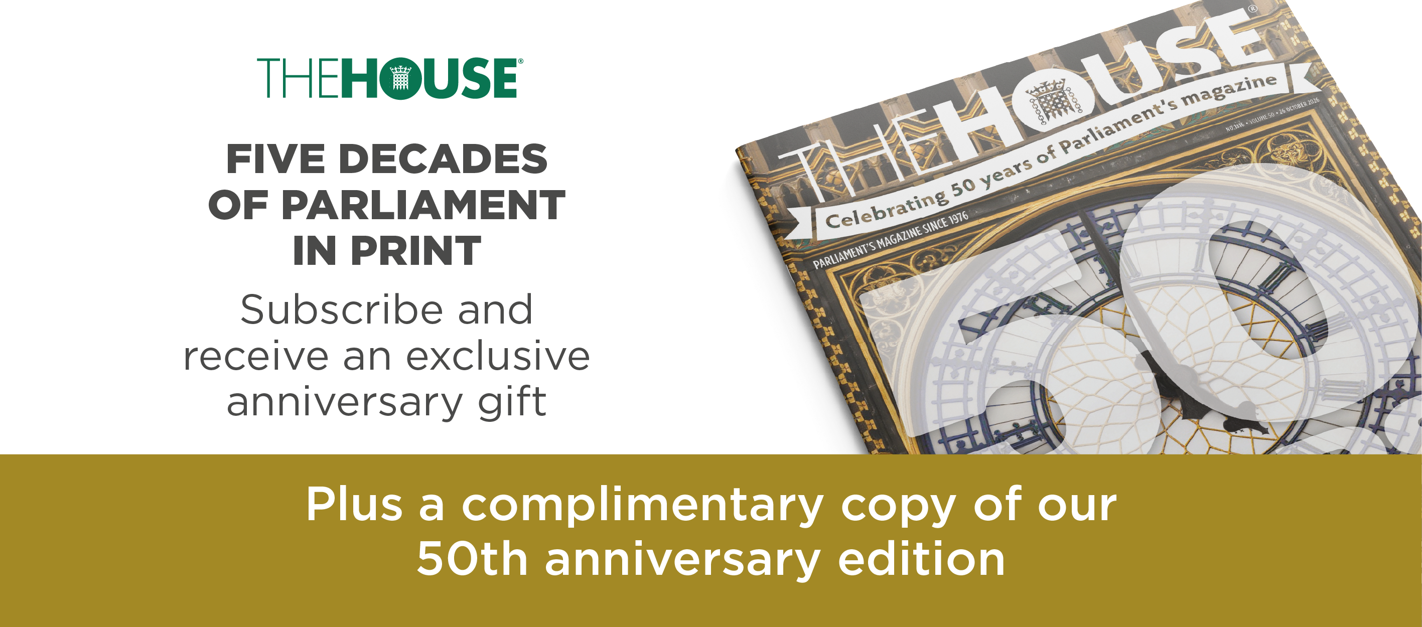 The House 50th anniversary subscription – exclusive anniversary gift